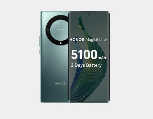 The Honor Magic 5 Lite 5G Dual SIM 256GB 8GB Green offers unmatched style and performance with dual SIM support, 256GB of storage, 8GB of RAM, and a stunning green finish.