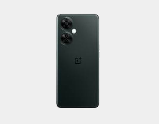 Gray smartphone back view with dual camera lenses and flash