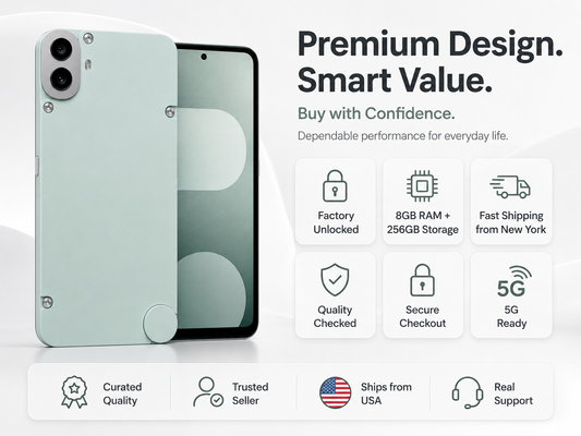 Nothing CMF by Nothing Phone 1 5G Dual SIM 256GB ROM 8GB RAM GSM Unlocked - Light Green