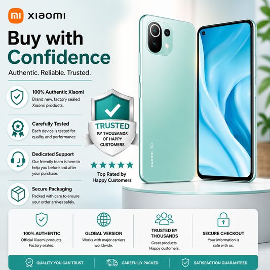 Xiaomi Mi 11 Lite 5G 128GB, 6GB, Dual SIM LTE GSM Unlocked - Mint Green