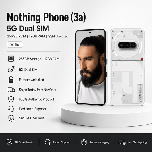 Nothing Phone 3a 5G Dual SIM 256GB ROM 12GB RAM GSM Unlocked - White