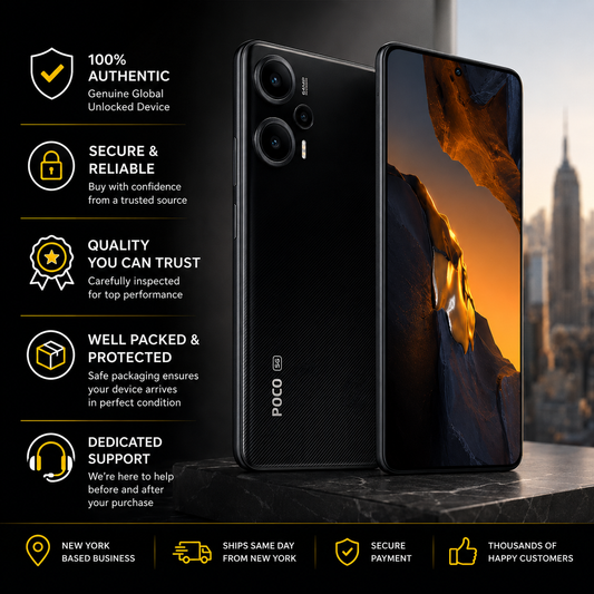 Xiaomi Poco F5 5G Dual SIM 256GB ROM 12GB RAM GSM Unlocked - Black