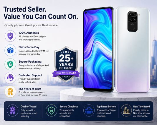 Xiaomi Redmi Note 9 3GB/64GB Dual Sim 6.53" 48MP GSM Unlocked- Polar White
