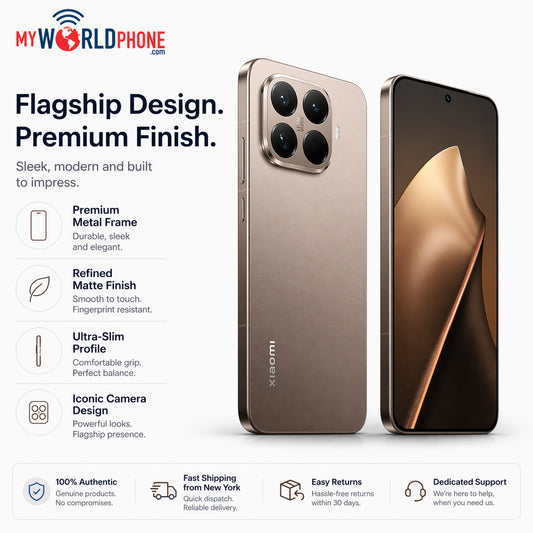 XIAOMI 15T PRO 5G Gold Xiaomi smartphone with triple rear cameras and front display, dual SIM design