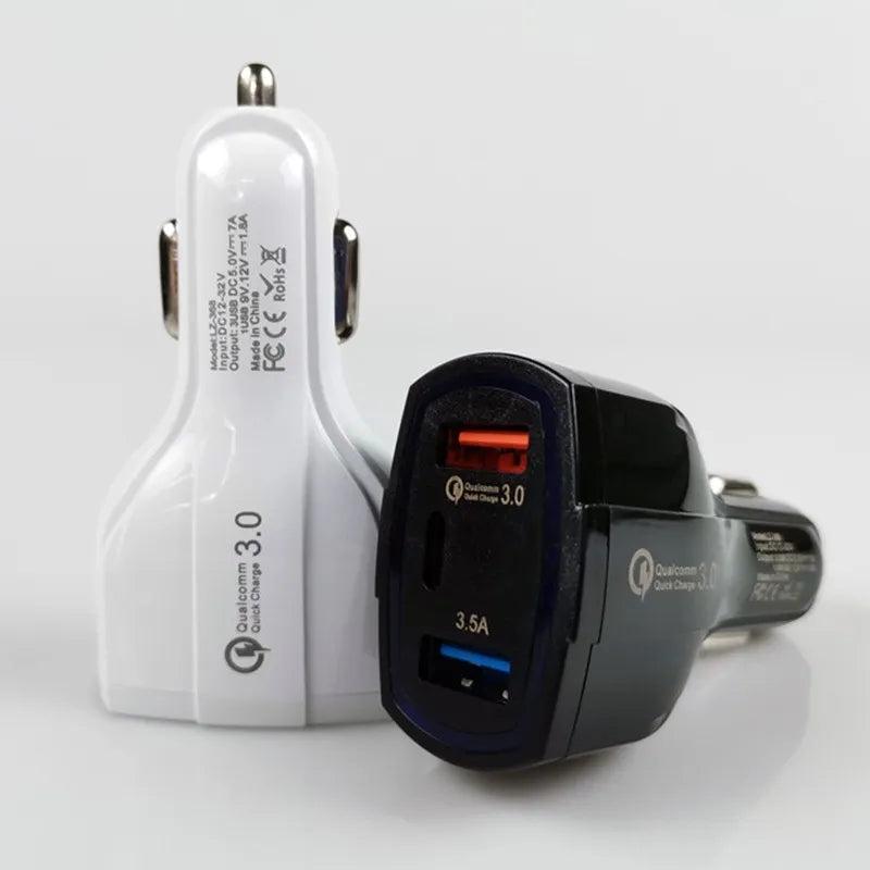 35W Dual-Port USB-C & USB-A Fast Car Charger – PD & QC 3.0 for Cars, SUVs and Trucks