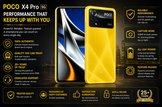 Xiaomi Poco X4 Pro 5G 128GB 6GB RAM Dual SIM GSM Unlocked - Yellow