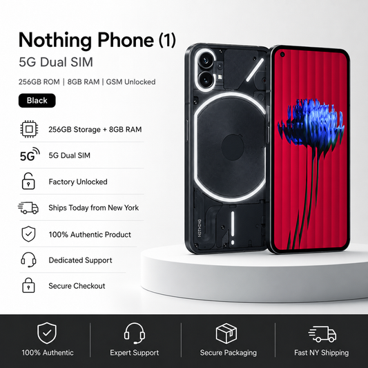 Nothing Phone1 5G Dual SIM 256GB 8GB RAM GSM Unlocked – Black