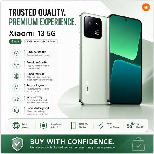 Xiaomi 13 5G Dual SIM 256GB ROM 12GB RAM Global GSM Unlocked - Green