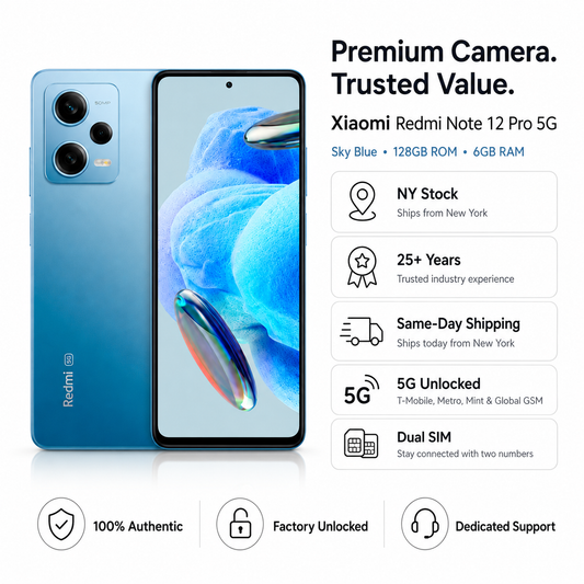 Xiaomi Redmi Note 12 Pro 5G Dual SIM 128GB ROM 6GB RAM GSM Unlocked - Blue