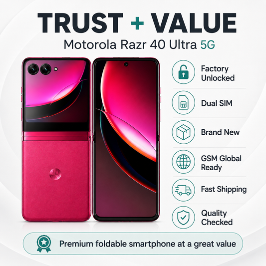 Viva Magenta foldable smartphone showing outer and inner displays side by side