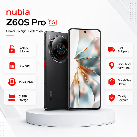 Black smartphone with front curved screen and rear camera module