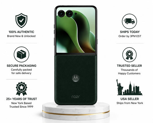 Motorola Razr 60 Ultra 5G foldable phone with front and dark back panel