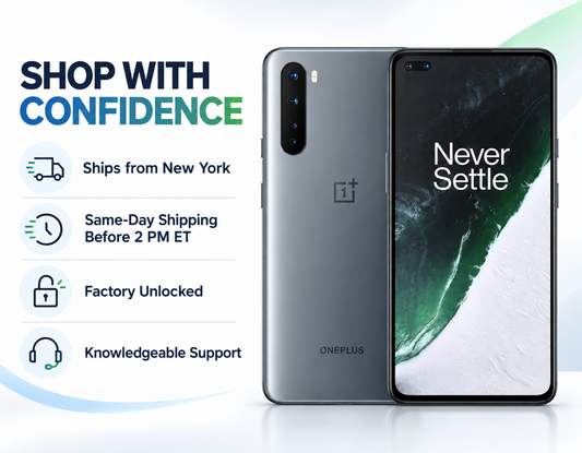 OnePlus Nord 5G AC2003 Dual SIM 128GB 8GB RAM GSM Unlocked - Gray Onyx
