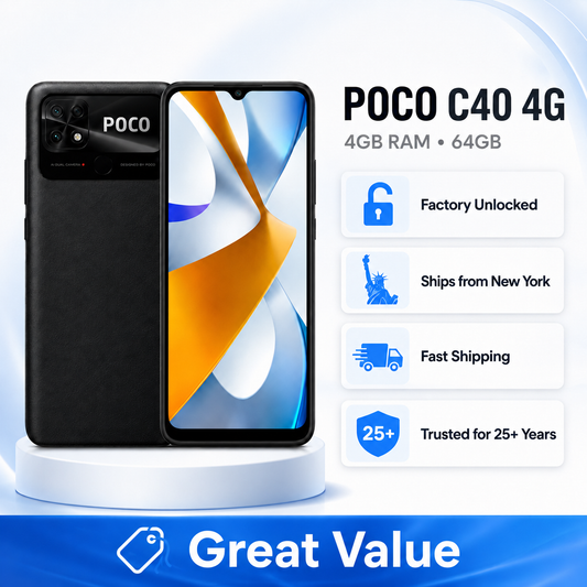 Poco C40 4G Dual SIM 64GB ROM 4GB RAM GSM Unlocked - Power Black