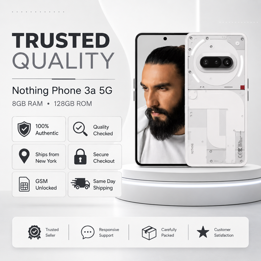 Nothing Phone 3a 5G Dual SIM 128GB ROM 8GB RAM GSM Unlocked - White