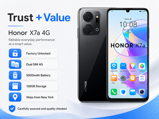 Midnight black smartphone front and back view with dual camera lenses