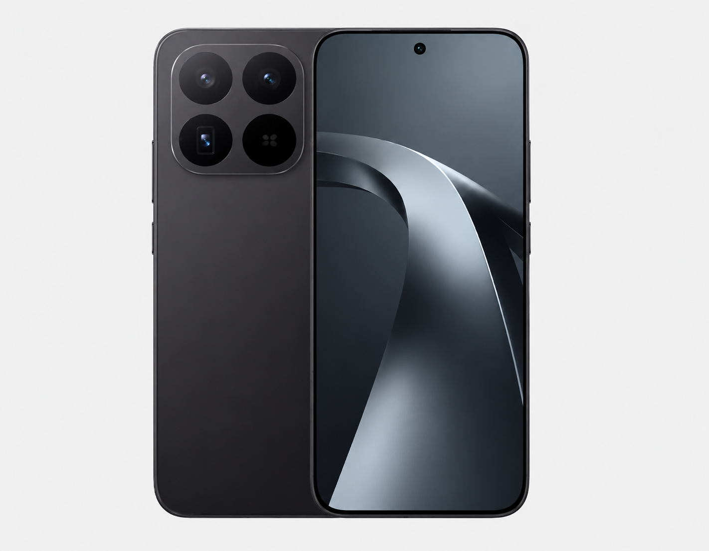 XIAOMI Mi 17T 5G Black smartphone front and back together with quad rear camera module