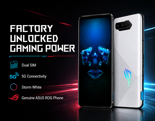Asus ROG Phone 5 ZS673KS / I005DA 5G 128GB 12GB RAM GSM Unlocked - White