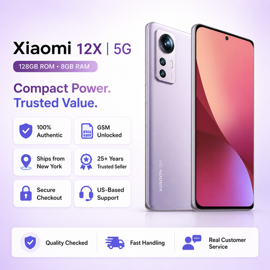 Xiaomi 12X 5G Dual SIM 128GB ROM 8GB RAM GSM Unlocked - Purple