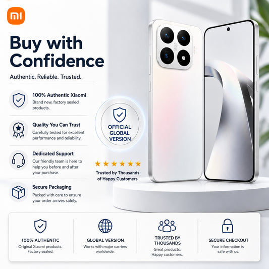 White Xiaomi 17T 5G phone front and back with quad rear cameras on display