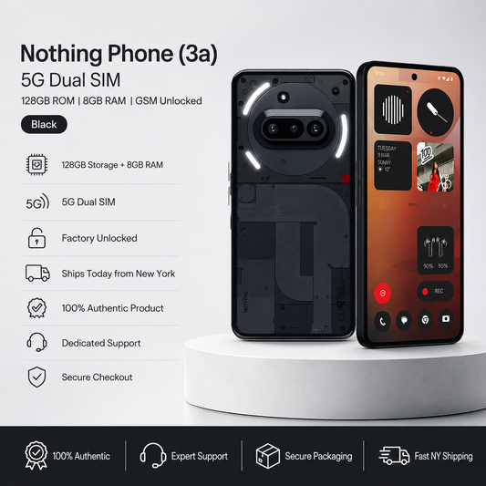 Nothing Phone 3a 5G Dual SIM 128GB ROM 8GB RAM GSM Unlocked - Black
