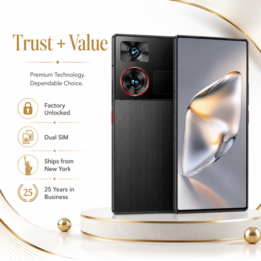 Black Nubia Z60 Ultra 5G smartphone, front glass and textured back visible