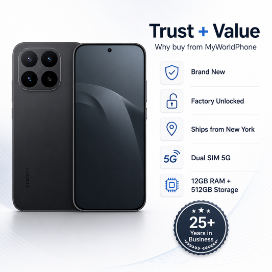XIAOMI Mi 17T 5G Black unlocked smartphone front and back with quad-camera array