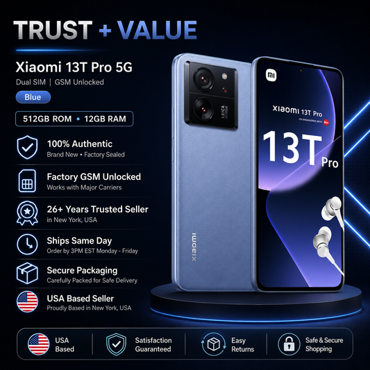 Xiaomi mI 13T Pro 5G Dual SIM 512GB ROM 12GB RAM GSM Unlocked - Blue
