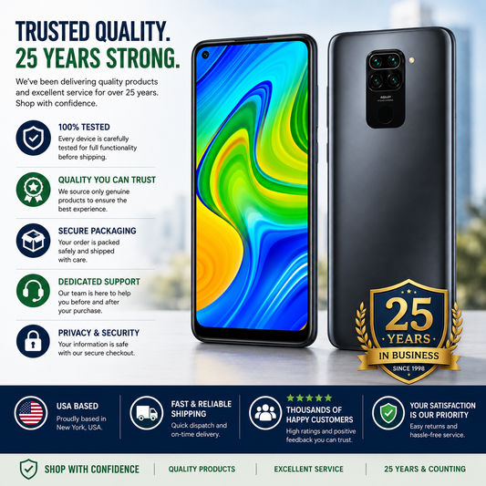 Xiaomi Redmi Note 9 3GB/64GB Dual Sim 6.53" 48MP GSM Unlocked- Onyx Black
