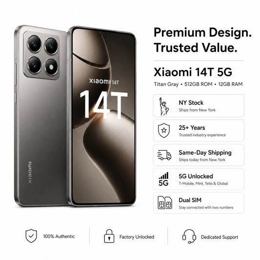 Titan Gray smartphone with front display and rear quad camera in matching color