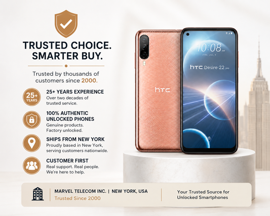 HTC U24 Pro 5G Gold smartphone pair view with dual rear cameras and front touchscreen showing 10:08