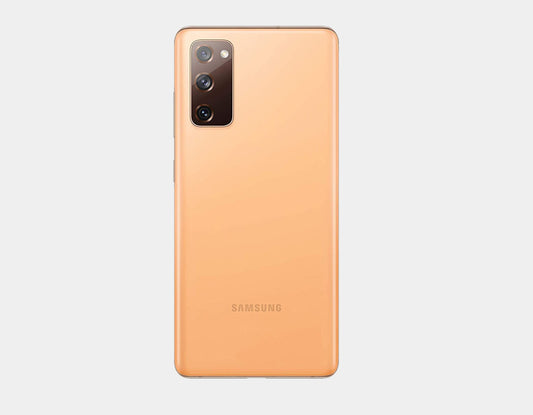 Samsung Galaxy S20 FE G780F smartphone in Cloud Orange with 128GB storage and 8GB RAM, dual SIM GSM unlocked.