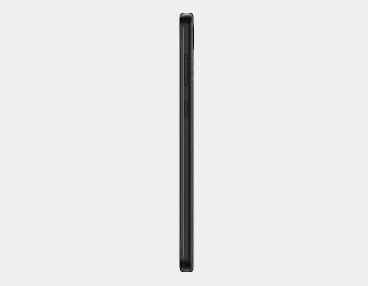 Samsung Galaxy A03 Core GSM unlocked smartphone in black, showing front view with screen on and dual SIM card tray.