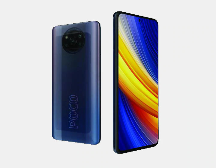 Xiaomi Poco X3 Pro smartphone in black with 256GB storage and 8GB RAM, dual SIM GSM unlocked, front view of device
