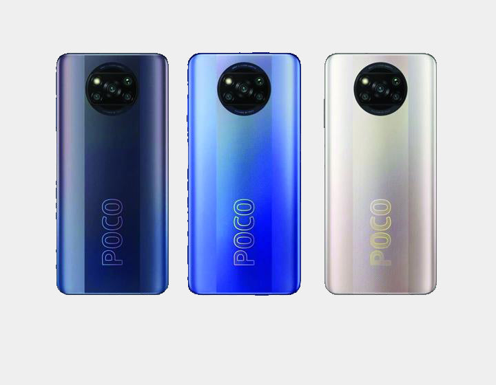 Black Xiaomi Poco X3 Pro smartphone with 128GB storage and 6GB RAM, dual SIM GSM unlocked, shown in close-up image.