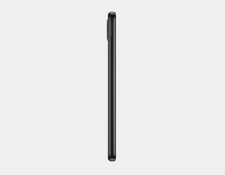 Samsung Galaxy A02 4G smartphone in black with 6.5-inch screen, dual SIM, 64GB storage, and LTE connectivity.
