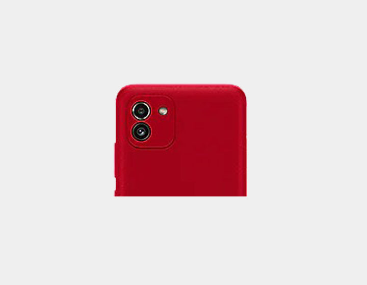 Samsung Galaxy A03 A035M GSM unlocked smartphone in red with 32GB storage and 3GB RAM, dual SIM, Latin version.
