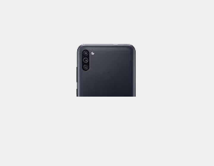 Samsung Galaxy M11 GSM unlocked smartphone in black with 32GB storage and 3GB RAM, shown with a 64GB SD card bundle.