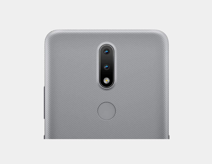 Nokia 2.4 GSM unlocked smartphone in charcoal grey, dual SIM, 64GB storage, 3GB RAM, front and back view.