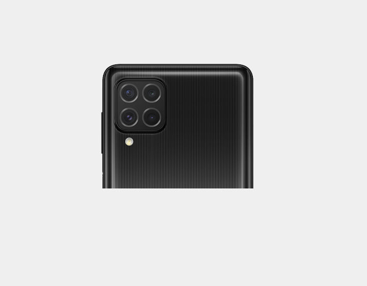 Samsung Galaxy M62 M625F GSM unlocked smartphone in black with 256GB storage and 8GB RAM, displayed from the front view.