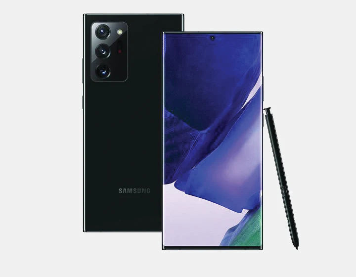 The Samsung Galaxy Note 20 Ultra 5G is a powerful device with dual hybrid SIMs, 12GB of RAM, 256GB of storage, and GSM unlocked freedom for unrivaled performance and seamless connectivity.
