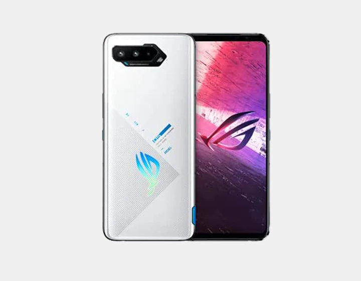 Let loose your gaming potential with the strong and up-to-date  Asus ROG Phone 5S ZS676KS 128GB 12GB White, highlighting Air Trigger 5 innovation and a smooth white plan with adaptable RGB lighting.