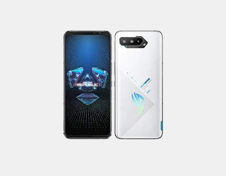 The Asus ROG Phone 5s ZS676KS offers the ultimate mobile gaming power with 256GB of storage, 16GB of RAM, and 5G connectivity in a sleek white design.