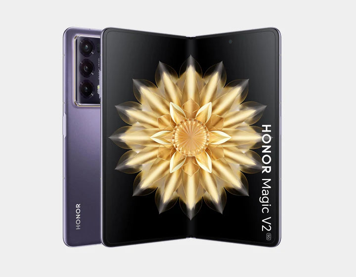 The Honor Magic V2 Standard Edition 5G Dual SIM 512GB 16GB Purple offers unrivalled multitasking and vibrant visuals with dual SIM support, 512GB of storage, and 16GB of RAM in a striking purple finish.