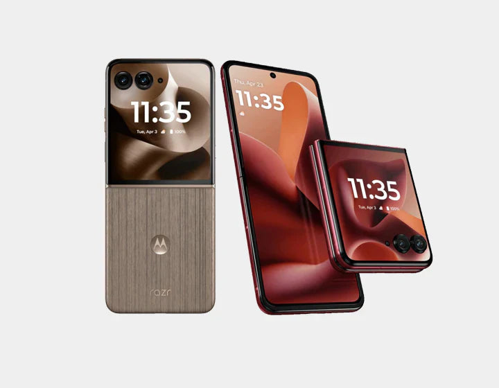 The Motorola RAZR 60 Ultra 5G Dual SIM 512GB 16GB Pantone Mountain Trail - 512GB storage, 16GB RAM, dual SIM flexibility, and a Pantone Mountain Trail finish that fuses rugged adventure with sleek foldable sophistication.