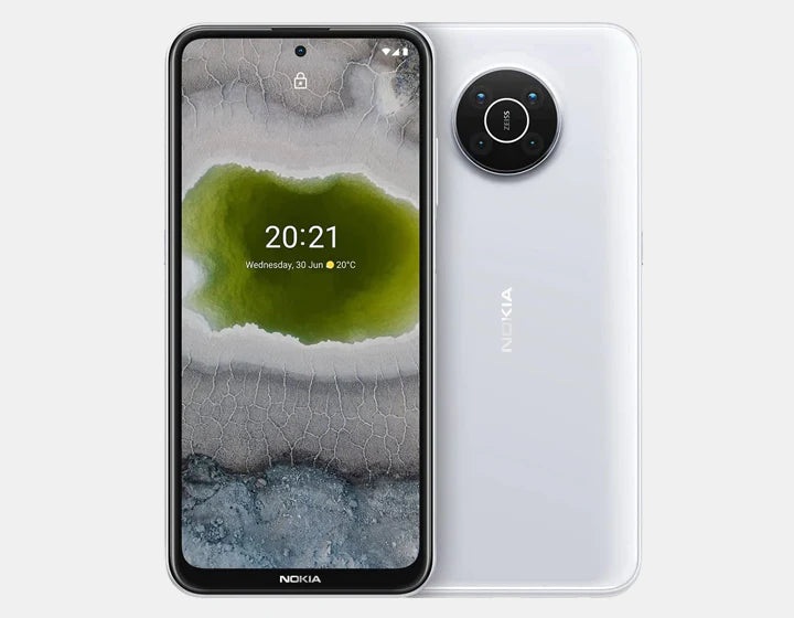 Experience the fate of network with the Nokia X10 5G TA-1332 Dual SIM 128GB 6GB Snow - a smooth, strong, and future-prepared 5G cell phone.