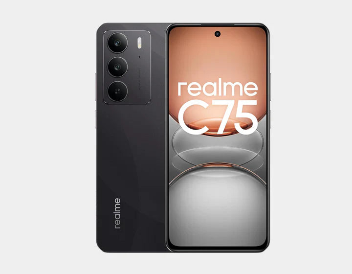 Smooth, tough, and prepared for anything - the Realme C75 4G Dual Sim 256GB 8GB Black packs a smooth 6.72″ 90 Hz FHD+ show, gigantic 6000 mAh battery with 45 W quick charging, and a sharp 50 MP AI camera for all-day execution and staggering shots.
