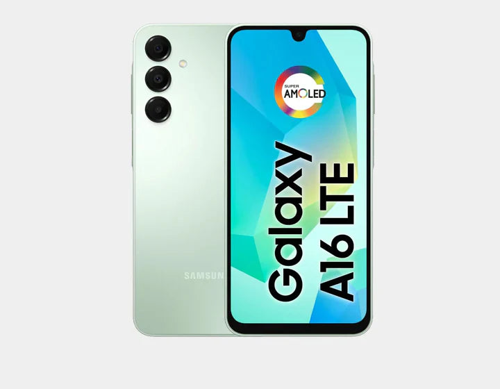 Get lasting power and a stunning display with the Samsung Galaxy A16 4G A165M Dual SIM 128GB 4GB Green - featuring 128GB storage, a 50MP camera, and a vibrant 90Hz screen, all in a sleek Green.