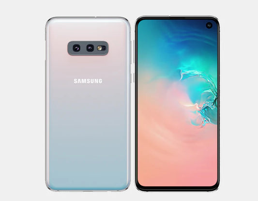 The Samsung Galaxy S10e G970F, 128GB, 6GB RAM, Prism White offers premium features in a small design.