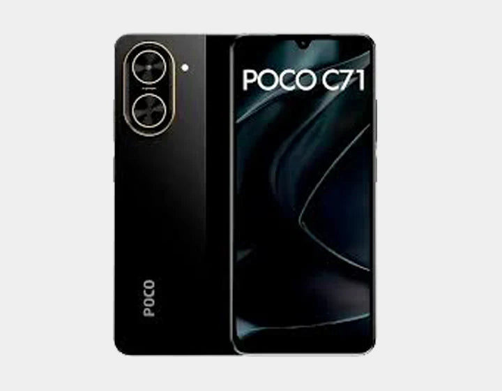 Your ideal daily smartphone, the Xiaomi Poco C71 4G Dual SIM 128GB 4GB Black, offers performance, style, and power at an affordable price.